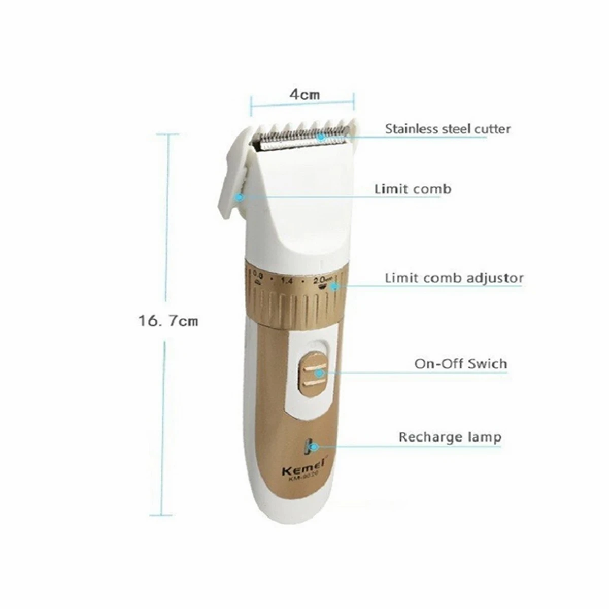 KEMEI KM-9020 RECHARGEABLE HAIR TRIMMER